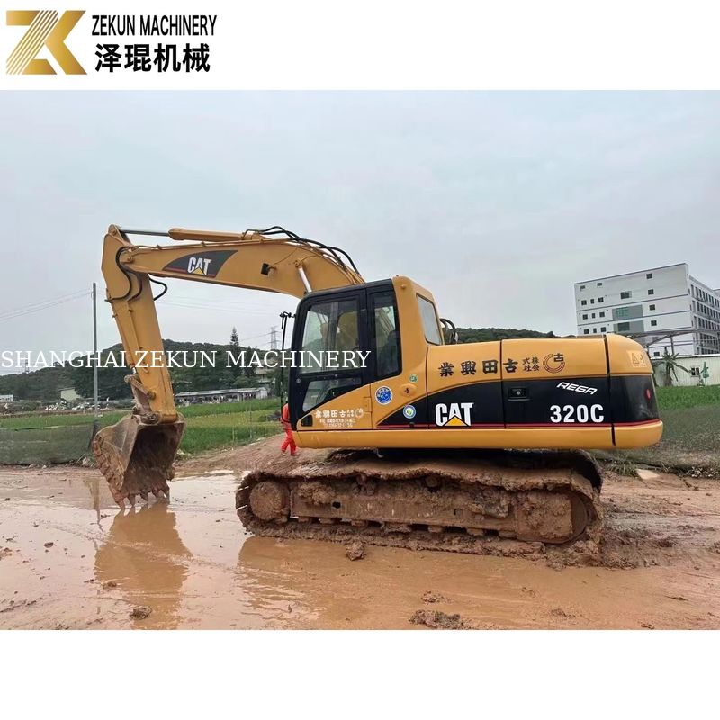110KW भारी उपकरण इस्तेमाल किया CAT320 खुदाई मशीन कैटरपिलर 320C कार्य घंटे 4001-6000