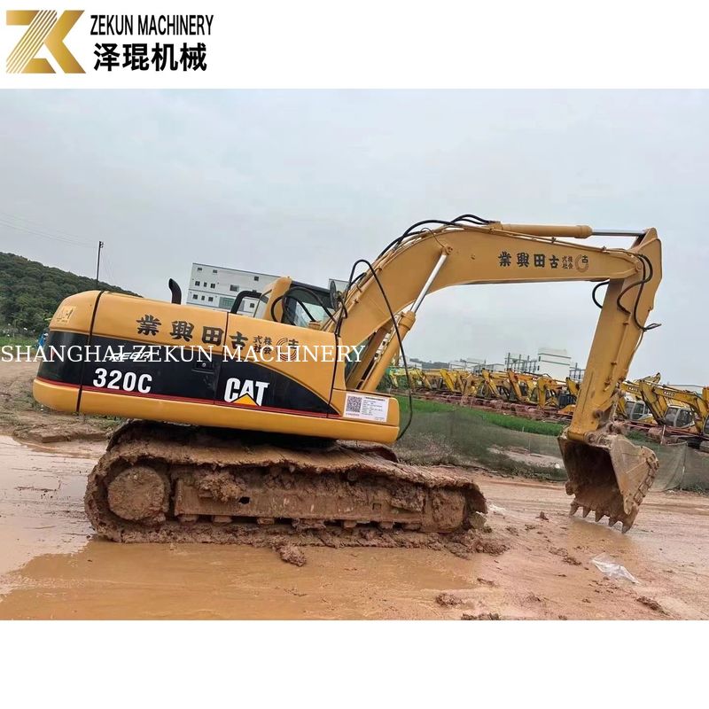 110KW भारी उपकरण इस्तेमाल किया CAT320 खुदाई मशीन कैटरपिलर 320C कार्य घंटे 4001-6000
