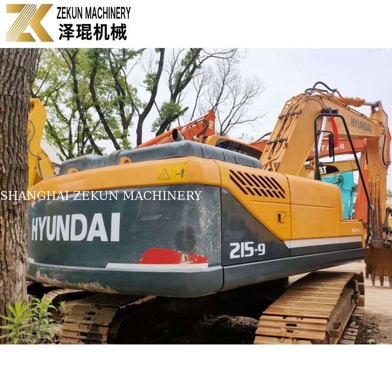 21 टन प्रयुक्त हुंडई 215 खुदाई मशीन आर 215-9 मूल पंप के साथ सेकंड हैंड खुदाई मशीनें
