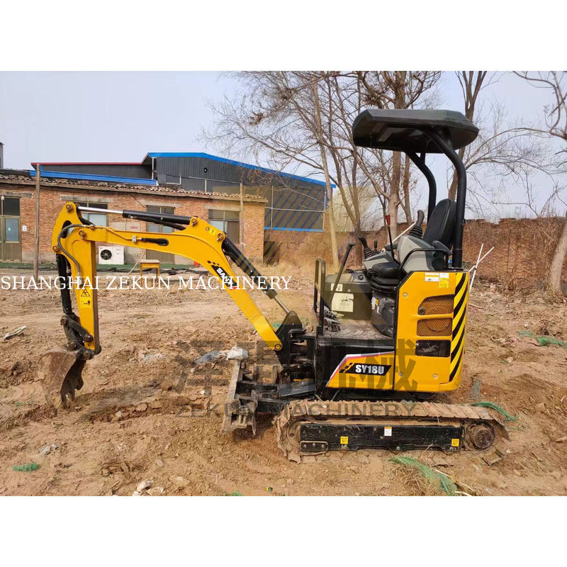 SANY SY18U 1.8 टन मिनी खुदाई मशीन 14.6 KW पावर और 0.04 m3 बाल्टी क्षमता के साथ