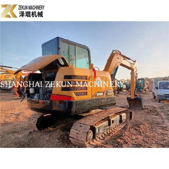 6 टन का इस्तेमाल किया गया Sany SY60C PRO उत्खनन मशीन Sany इंजन और कम घंटे के साथ