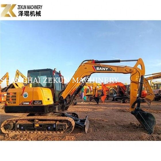 6 टन का इस्तेमाल किया गया Sany SY60C PRO उत्खनन मशीन Sany इंजन और कम घंटे के साथ