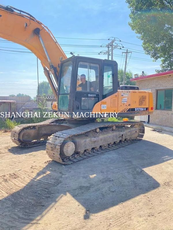 भारी निर्माण के लिए प्रयुक्त 21 टन Sany SY215C-9 SY215C PRO क्रॉलर खुदाई मशीन
