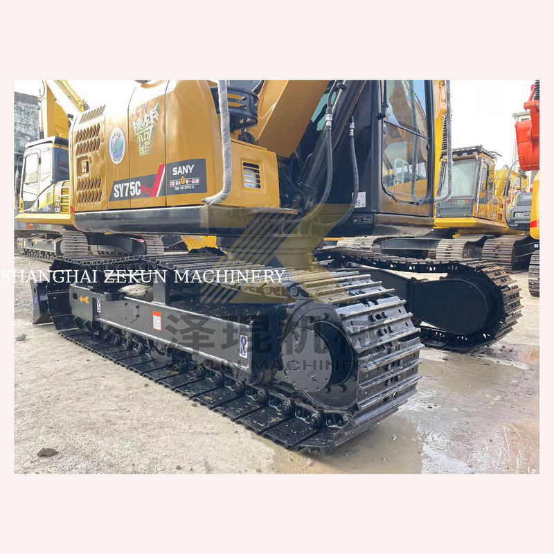 अन्य हाइड्रोलिक पंप के साथ प्रयुक्त Sany SY75C प्रो खुदाई मशीन वजन 7500 KG