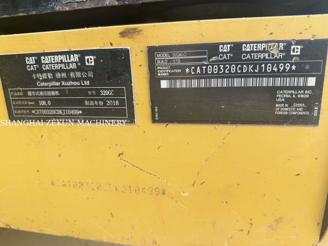 2018 श्रेणी 320GC खुदाई मशीन 4300H मूल स्थिति सुचारू निर्माण संचालन के लिए