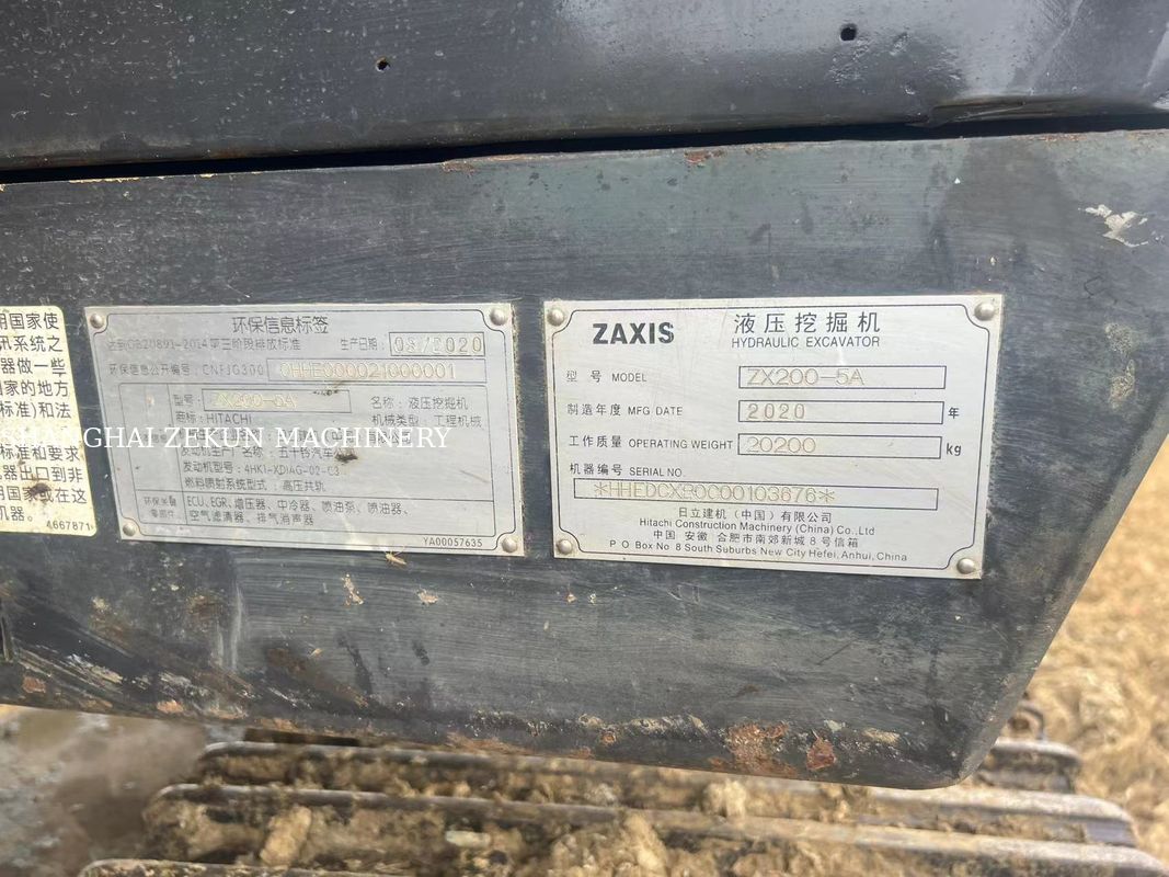2020 Hitachi ZX220-5A खुदाई करने वाला 6541 घंटे अधिकतम खुदाई ऊंचाई 630 मिमी अधिकतम खुदाई गहराई 670 मिमी भारी शुल्क वाले कार्यों के लिए