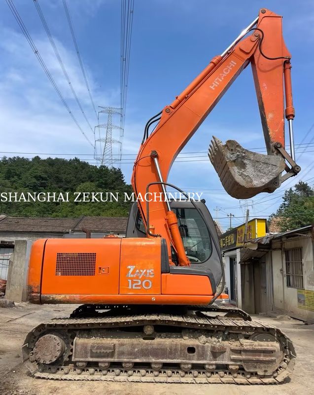 Hitachi ZX120-6 खुदाई करने वाला इस्तेमाल किया गया, 2.5 मीटर बांह की लंबाई और 210 मिमी अधिकतम डंपिंग ऊंचाई 11158 घंटे