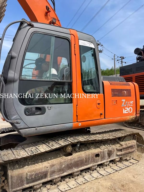 Hitachi ZX120-6 खुदाई करने वाला इस्तेमाल किया गया, 2.5 मीटर बांह की लंबाई और 210 मिमी अधिकतम डंपिंग ऊंचाई 11158 घंटे